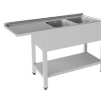 Fregadero con Bastidor para Lavavajillas (2 cubetas + 1 escurridor) - FSBE-135-LI